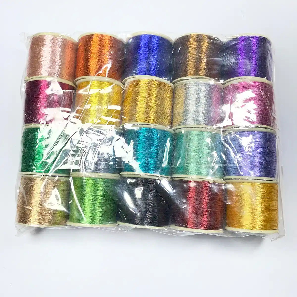 Multi Color Zari Thread Combo Pack of 20 reels