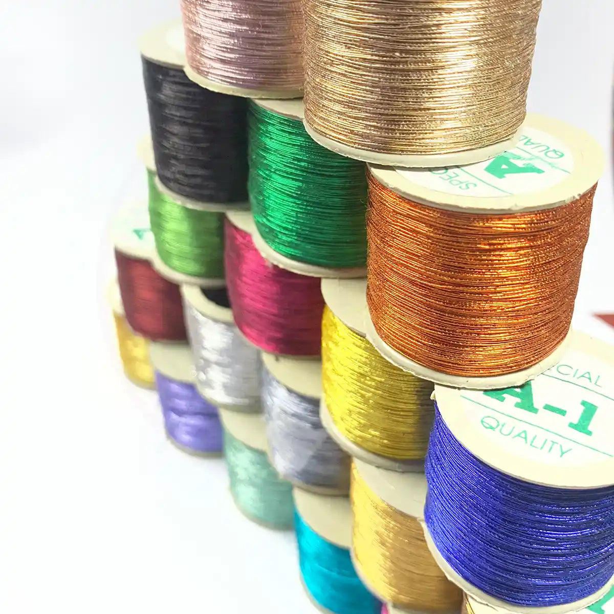 Multi Color Zari Thread Combo Pack of 20 reels