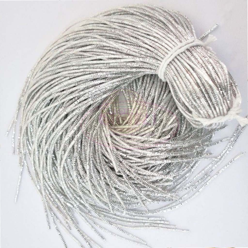 Nakshi Metallic Wire Shining Spring Zardoshi 1mm Color Silver  (15grams)