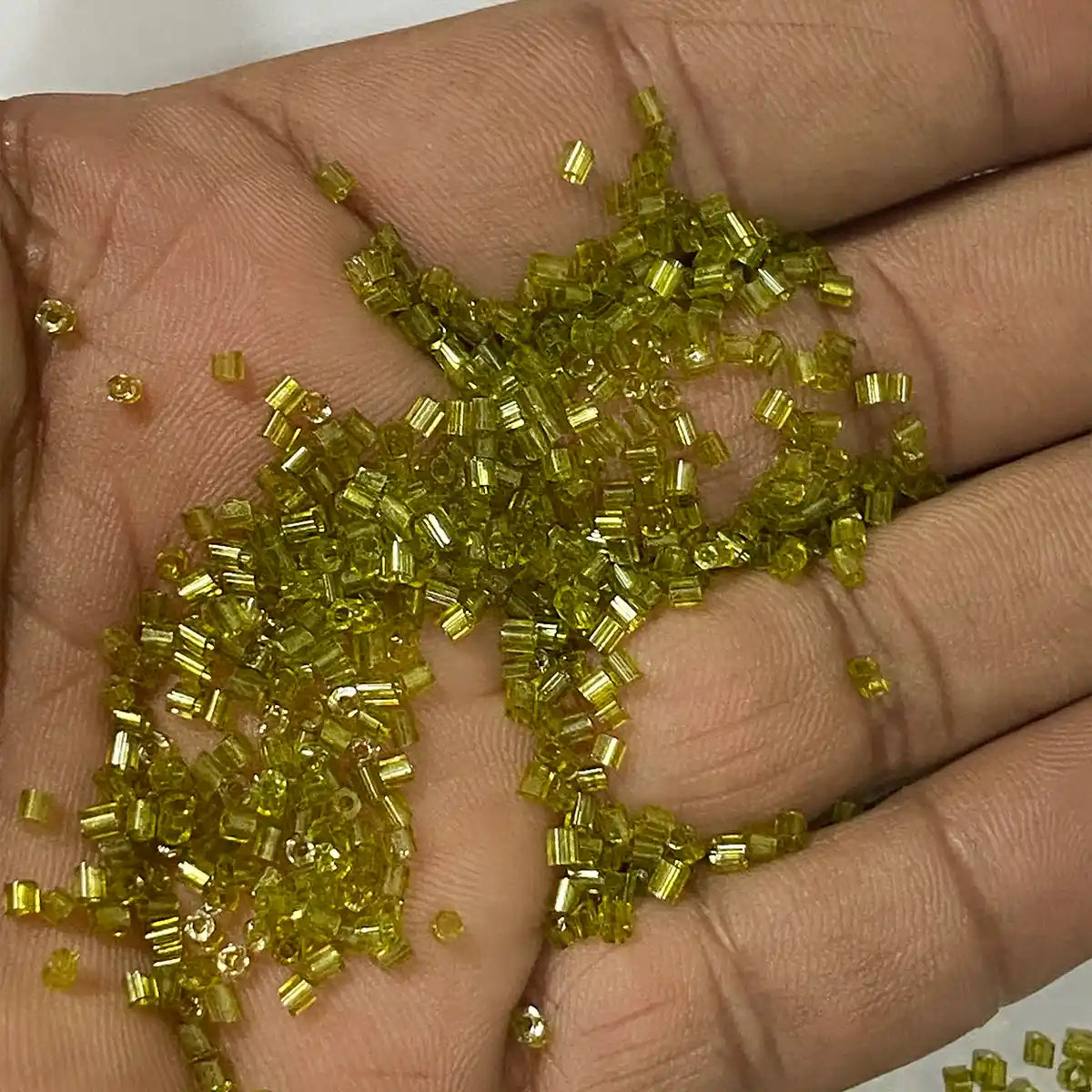 Cut Beads or Cutdana Beads (11/0-2.0mm) Olive GreenColor (25grams)