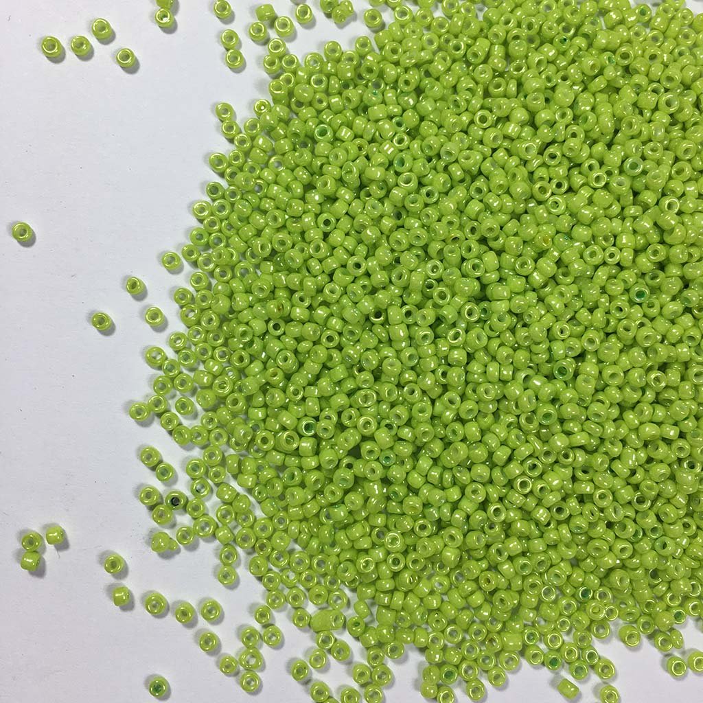 Opaque Seed Beads 2MM Lime Green Color (25grams)