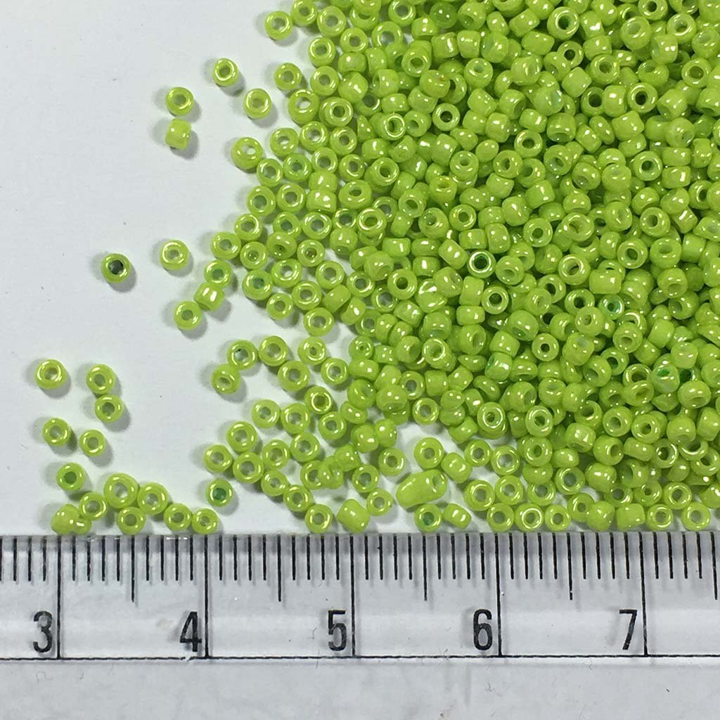 Opaque Seed Beads 2MM Lime Green Color (25grams)