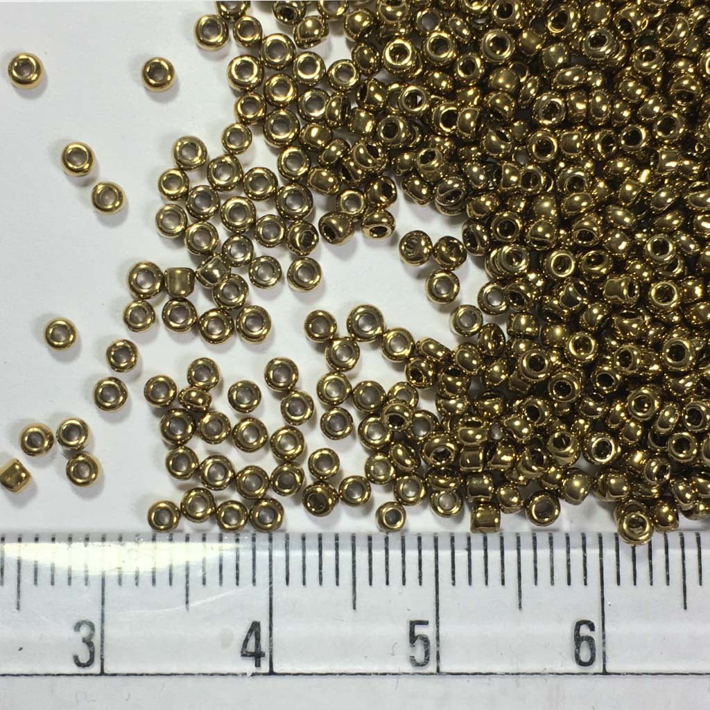 Opaque Seed Beads 12/0 Antique Gold Color (Priso Brand) 25grams