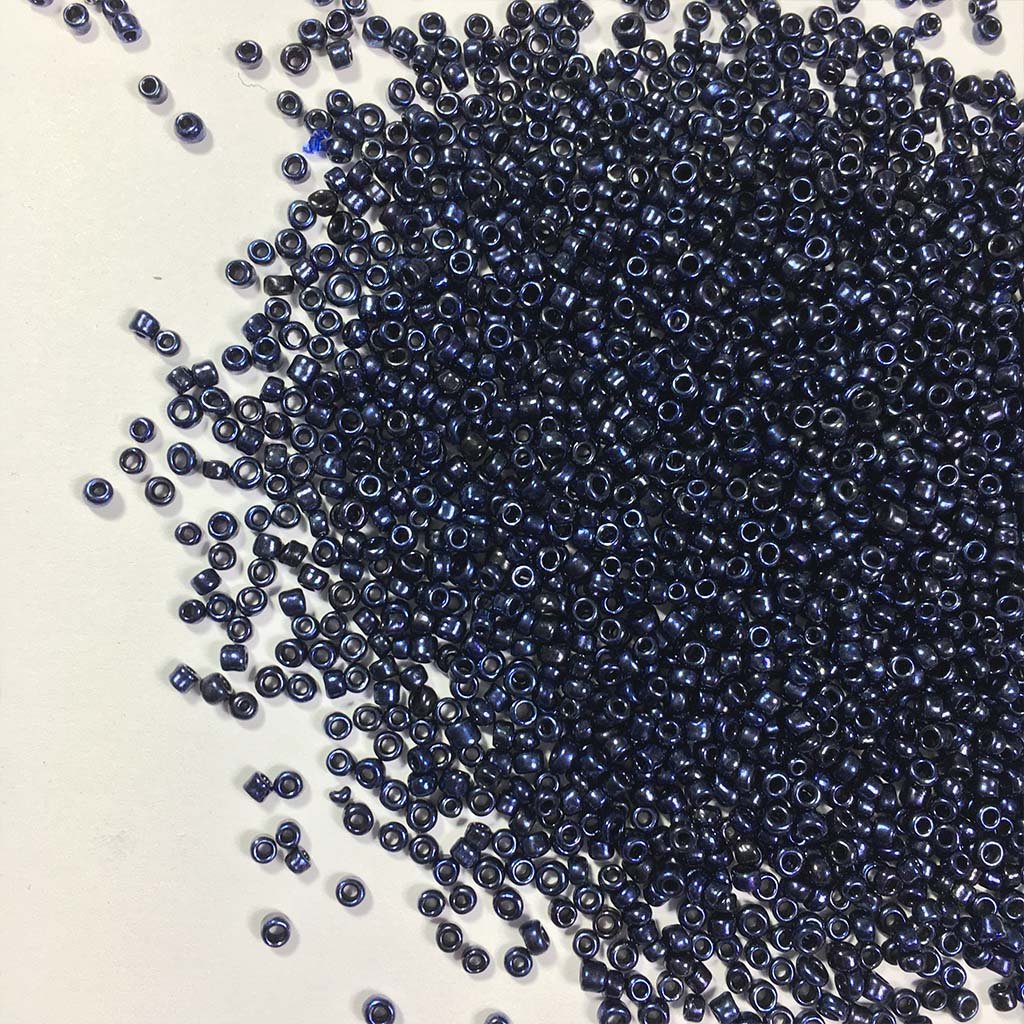 Glass Seed or Sugar Beads 2mm Navy Blue Dark Shade Color (25grams)