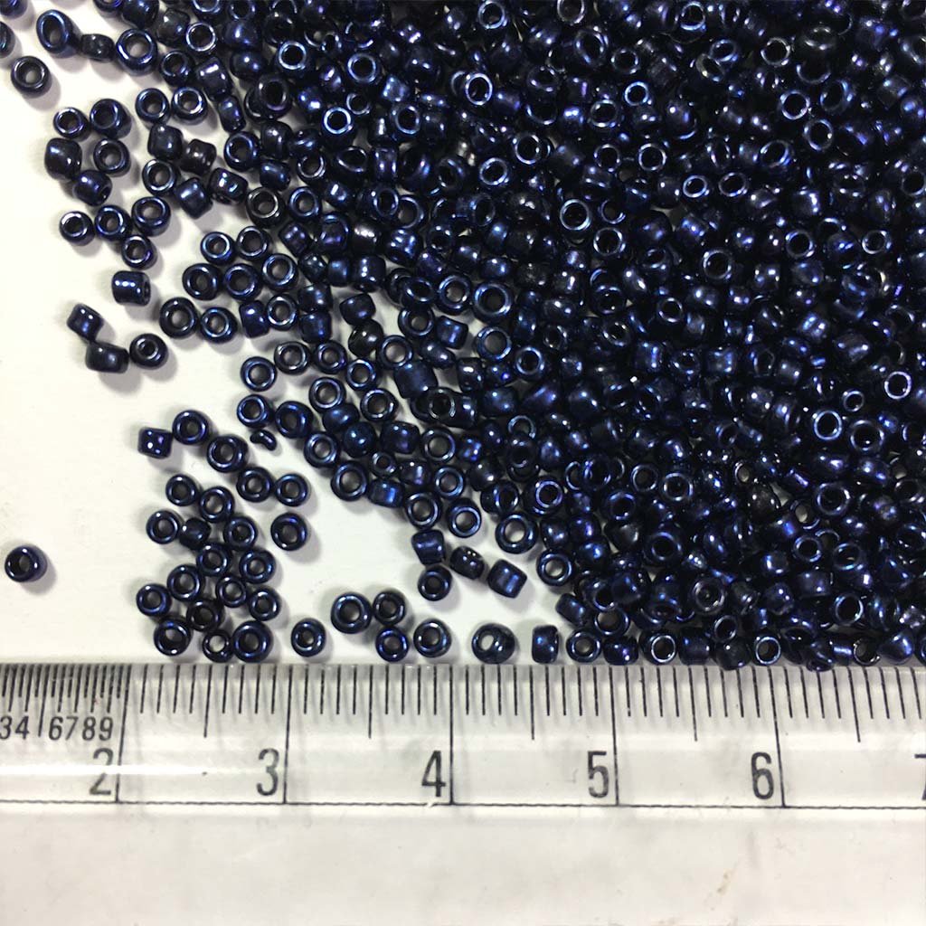 Glass Seed or Sugar Beads 2mm Navy Blue Dark Shade Color (25grams)