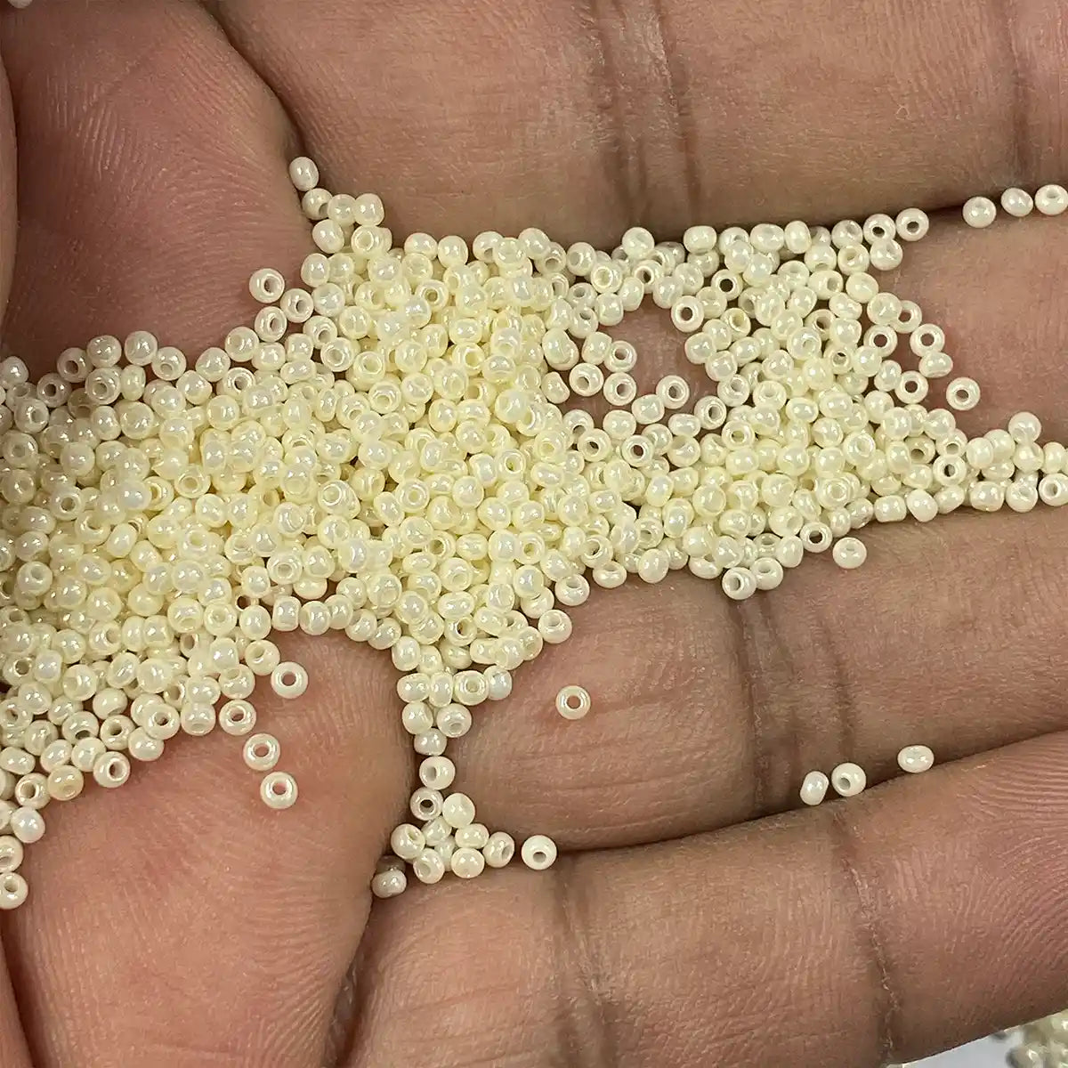 Opaque Seed Beads in Half White Color 2mm (25grams)