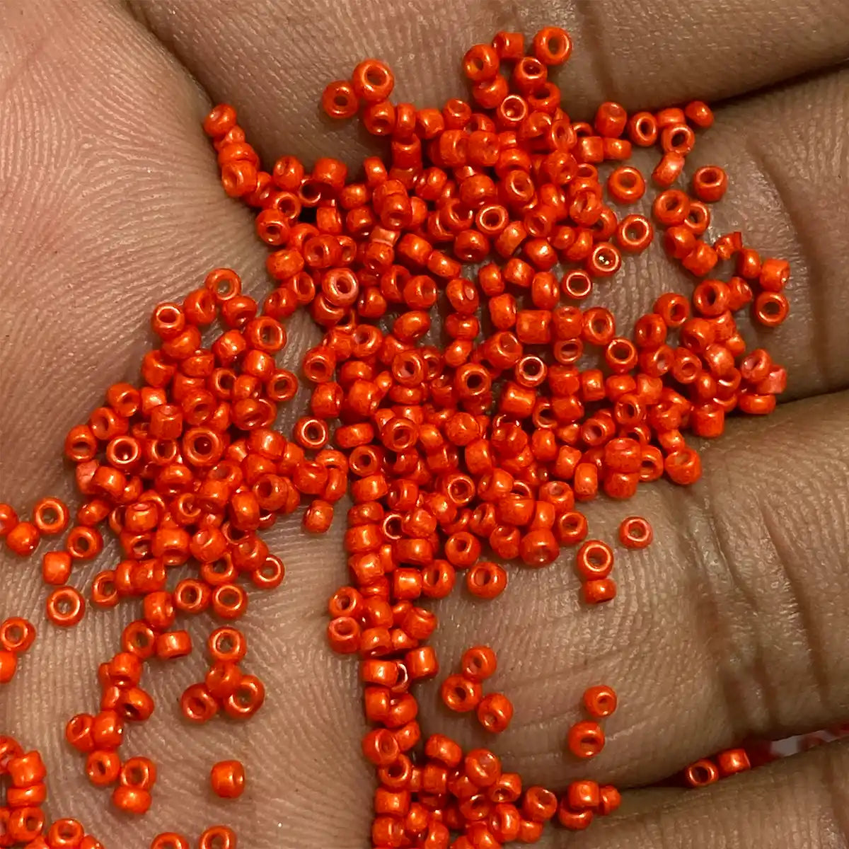 Opaque Seed Beads in Orange Color 2mm (25grams)