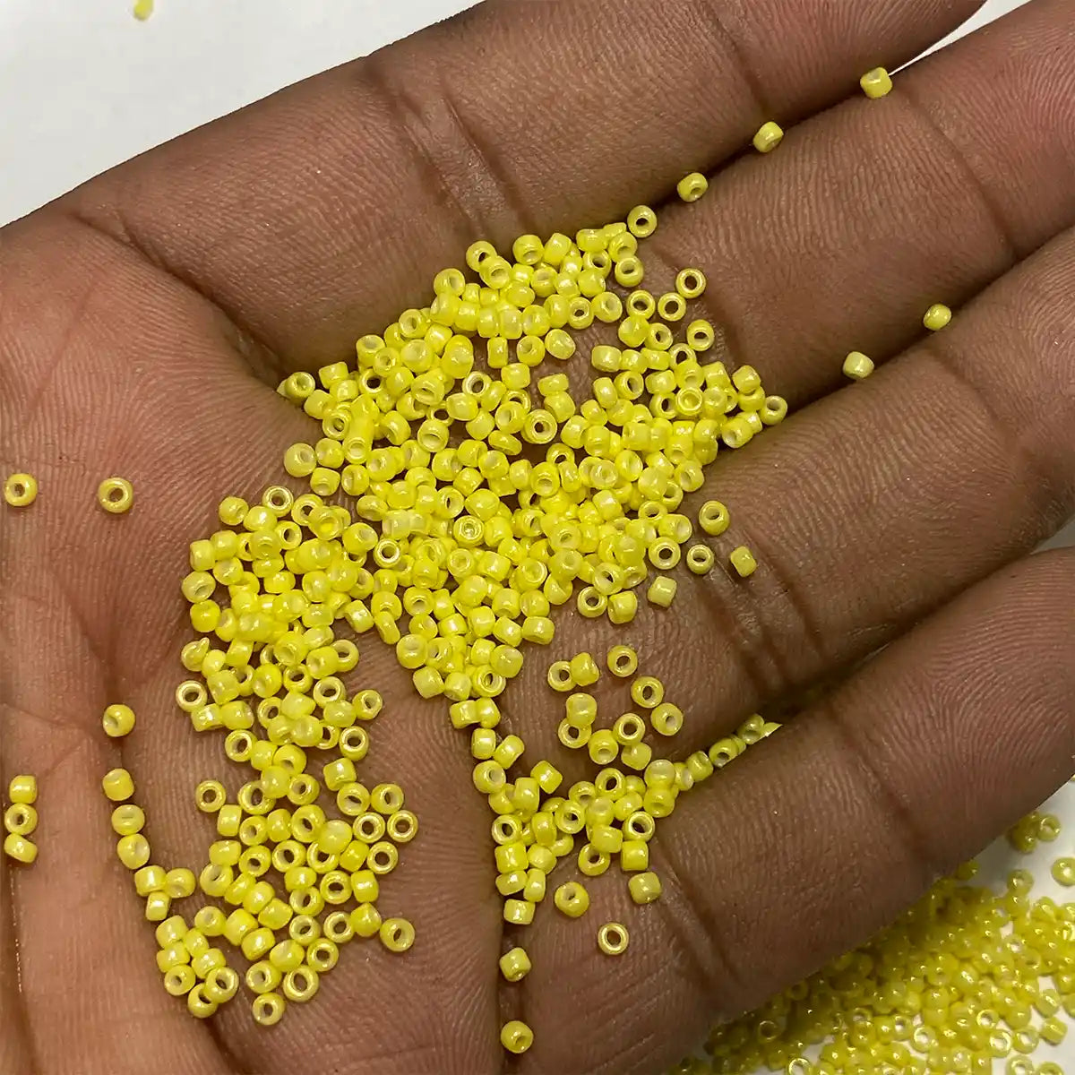 Opaque Seed Beads in Yellow Color 2mm (25grams)