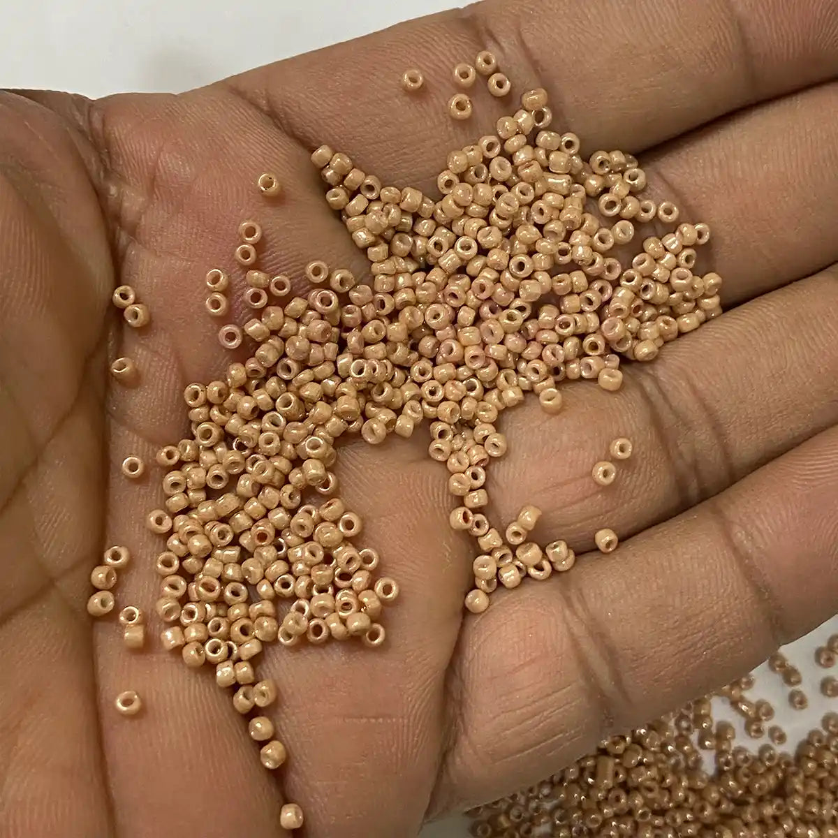 Opaque Seed Beads 2MM Cream Brown Color (25grams)