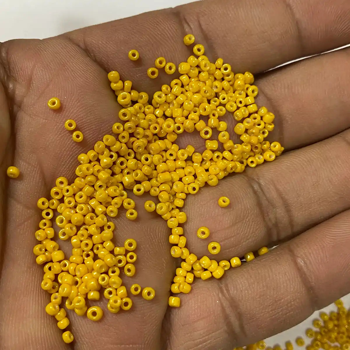 Opaque Seed Beads 2MM Dark Yellow (25grams)
