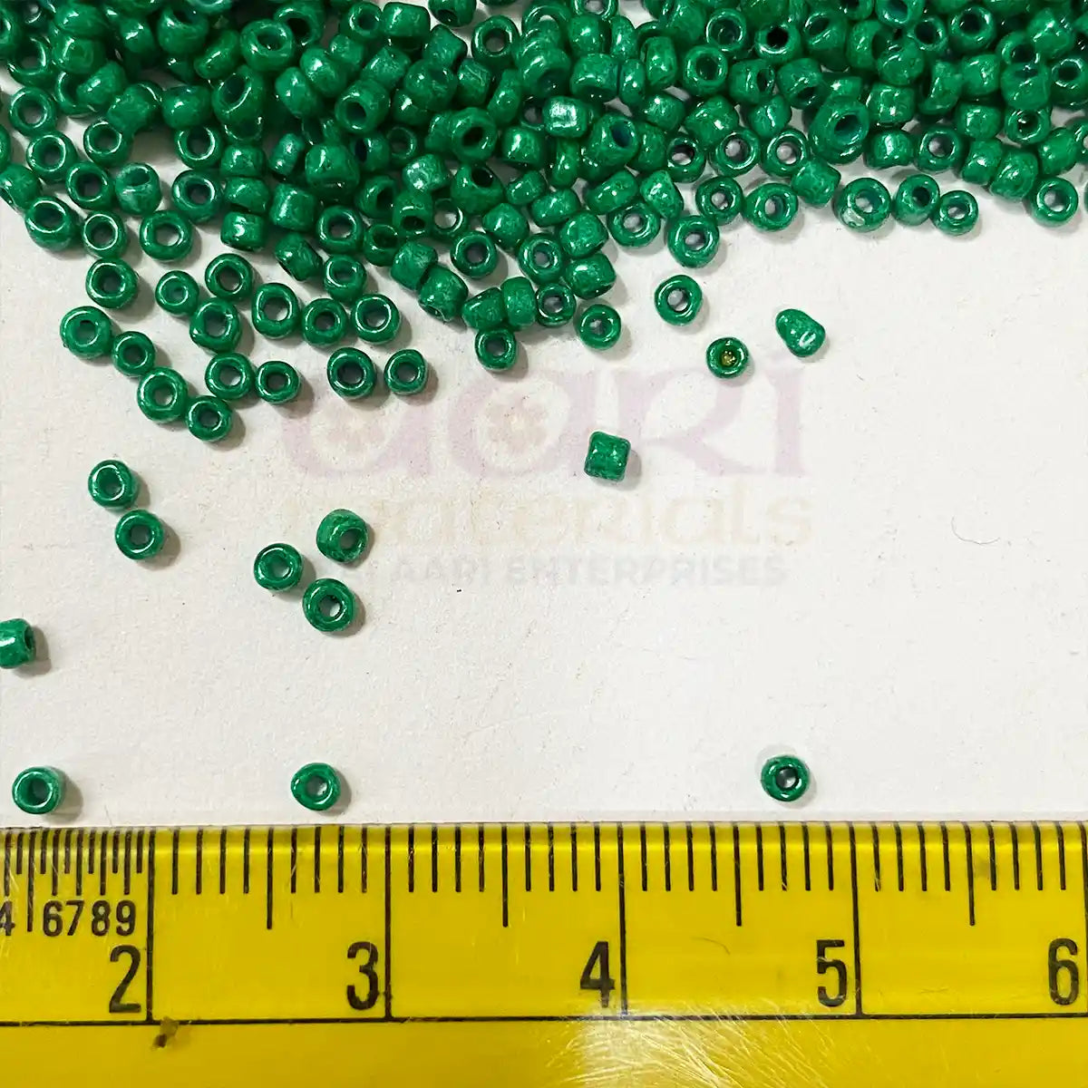 Opaque Seed Beads 2MM Green Color(25grams)