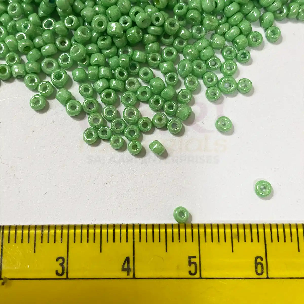 Opaque Seed Beads 2MM Light Green Color (25grams)