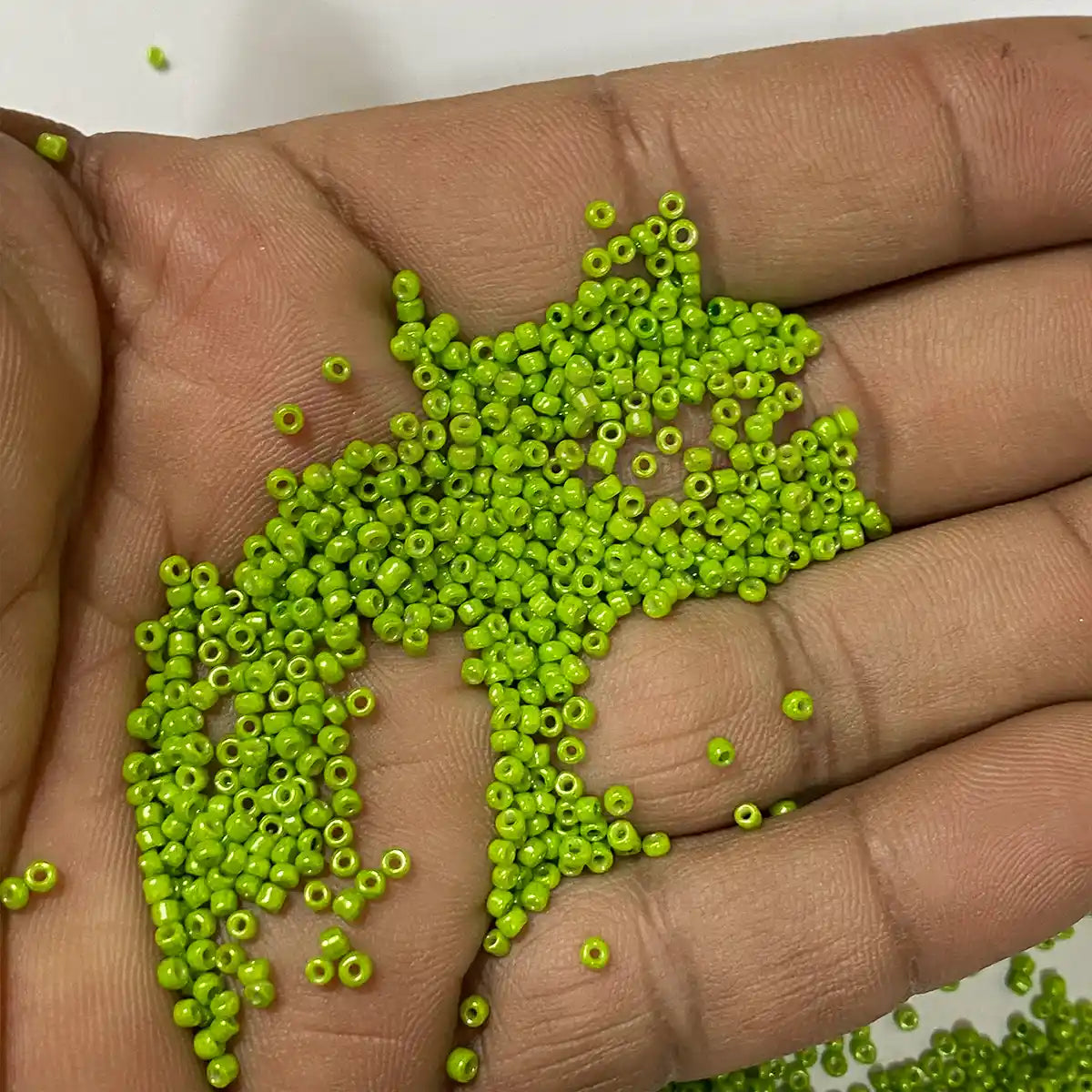 Opaque Seed Beads 2MM Lime Green Color (25grams)