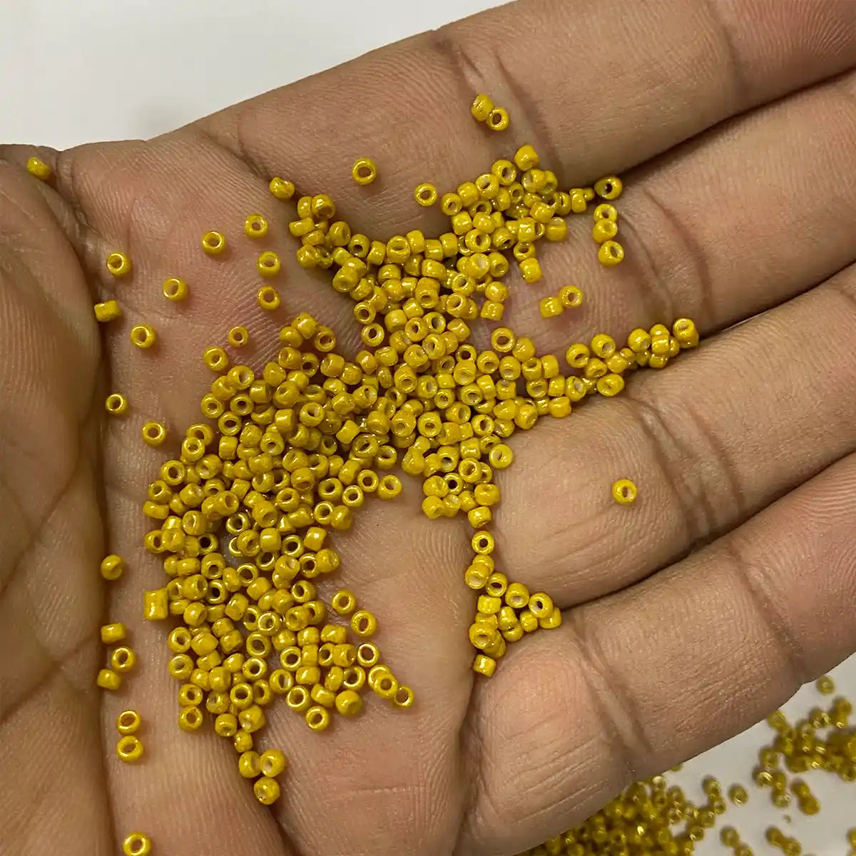 Opaque Seed Beads 2MM Mustard Color(25grams)