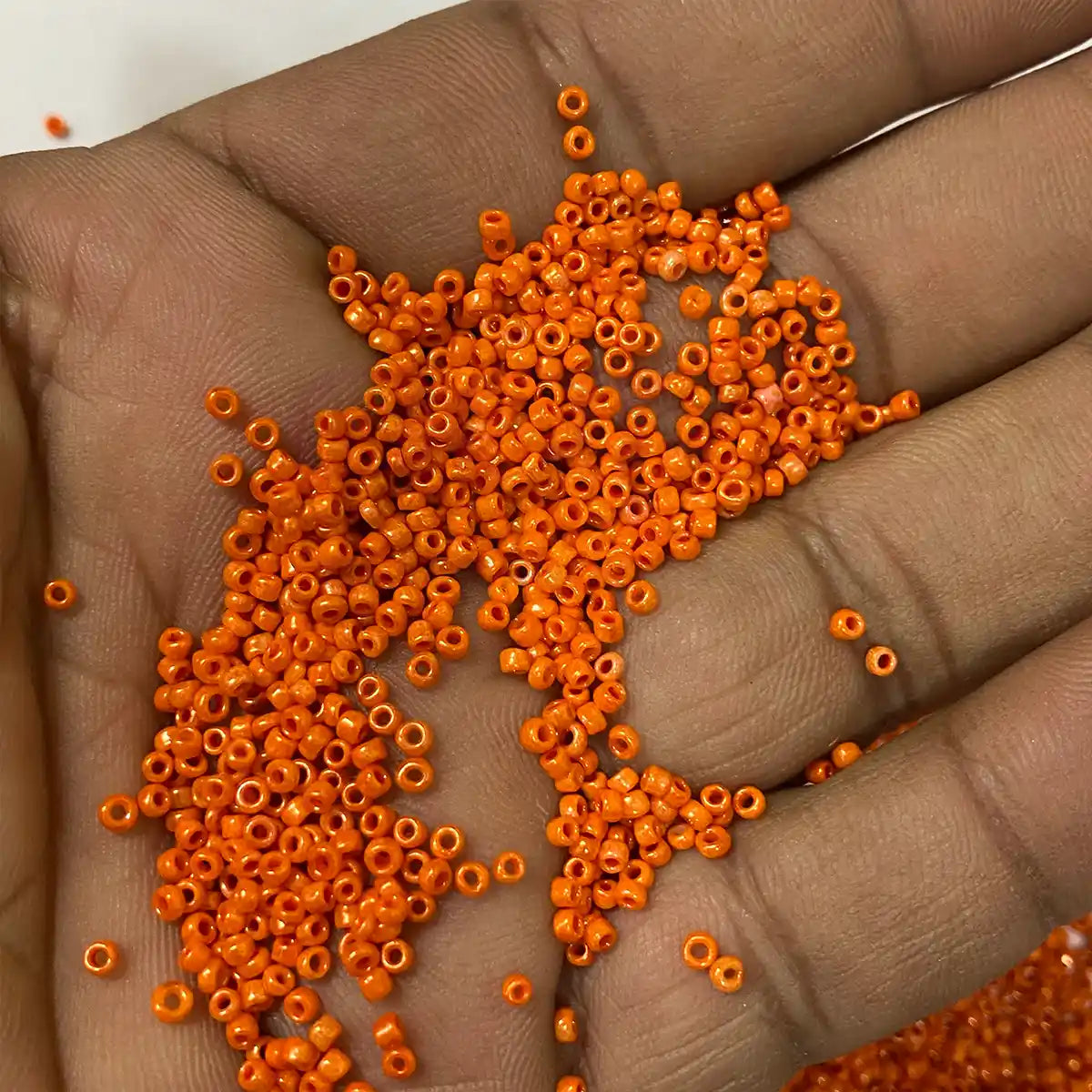 Opaque Seed Beads 2MM Orange Color(25grams)