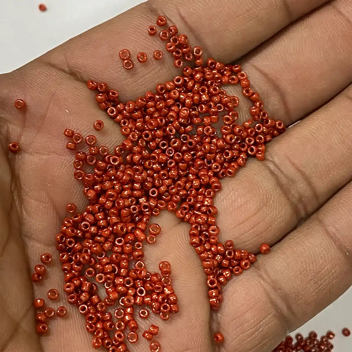 Opaque Seed Beads in Brick Red Color 2mm (25grams)