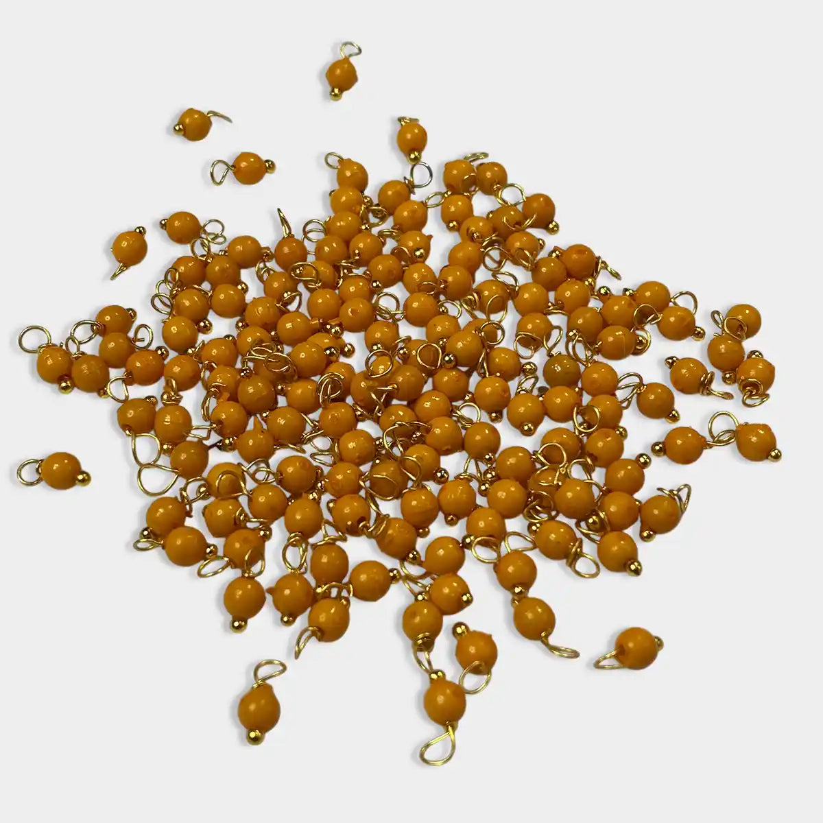 Orange Color Pearl Loreal Beads 4mm (10grams)