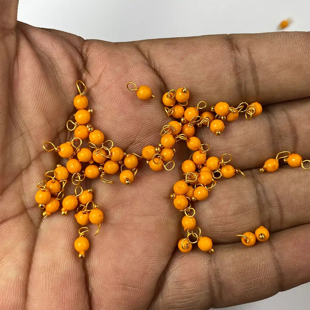 Orange Color Pearl Loreal Beads 4mm (10grams)