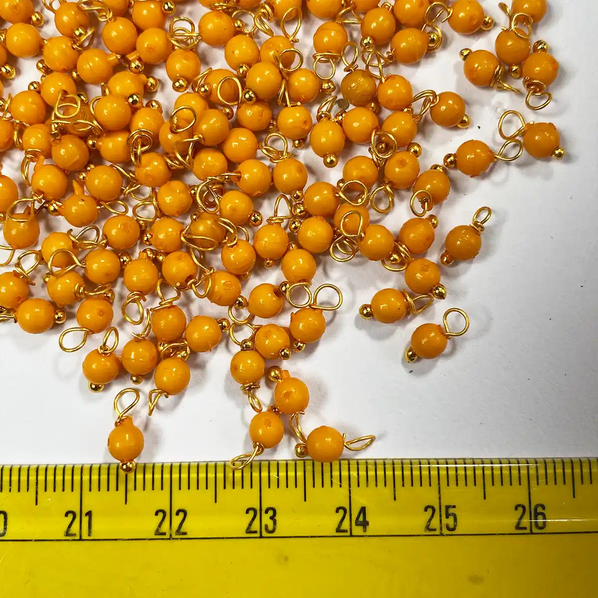 Orange Color Pearl Loreal Beads 4mm (10grams)