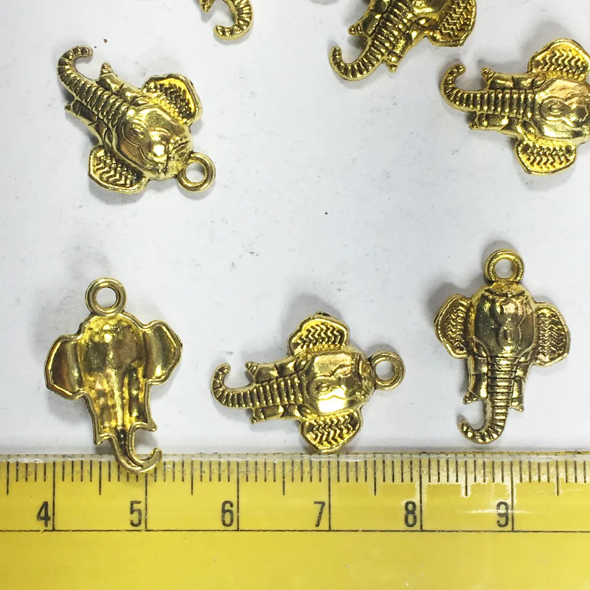 Oxidized Lord Ganesha Shaped Metal Charms for Jewelry Making and Crafting (Pack of 10 Pieces)