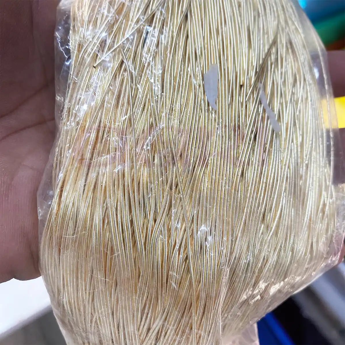 Zardosi Metallic Wire Smooth Finish 1mm Color Pale Golden or Light Gold(15grams)