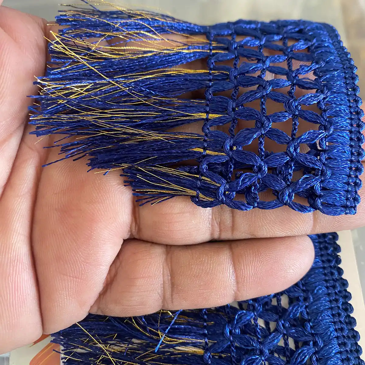 Pallu Lace for Saree Border Blue Color 125cm (Pack of 1)