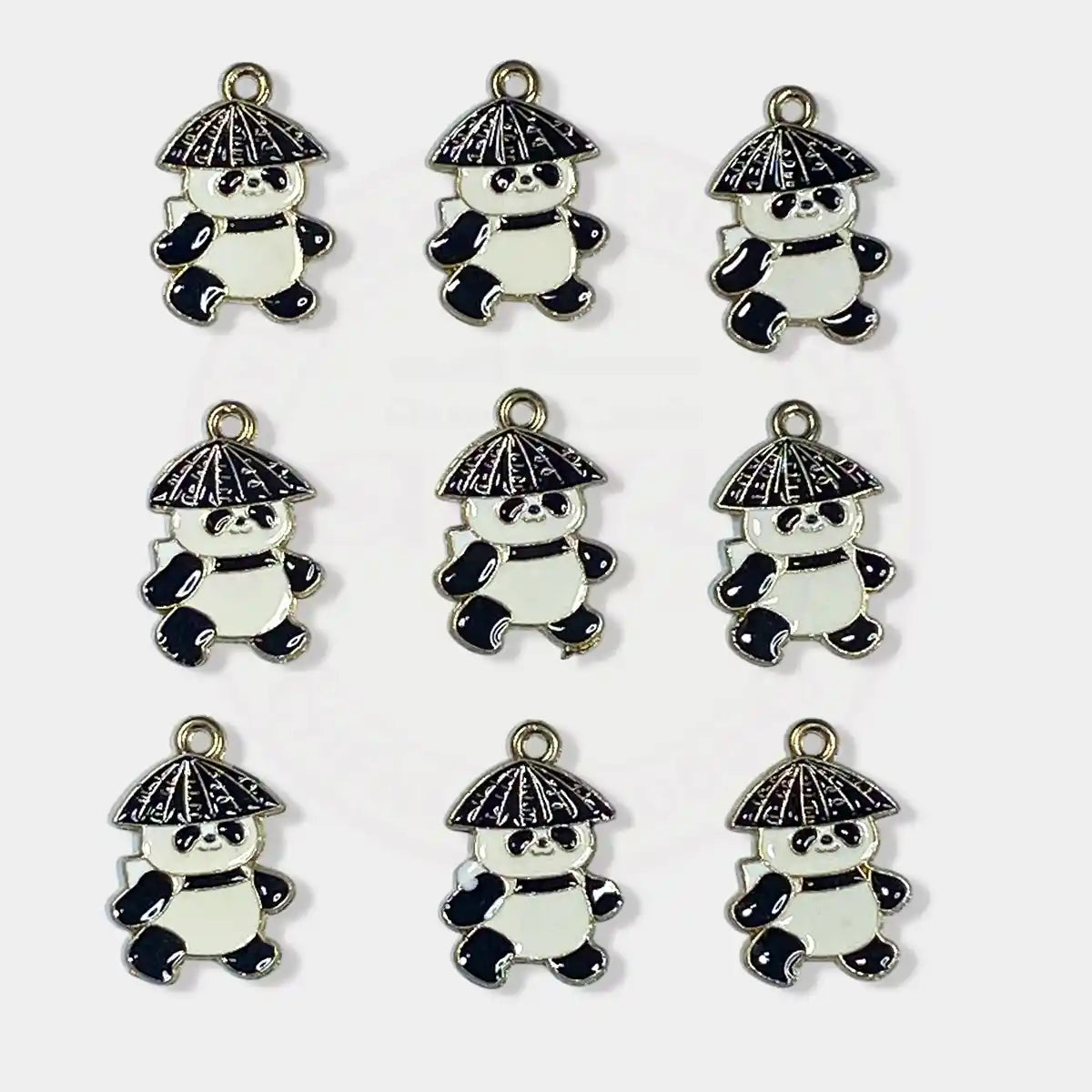 Panda Charm With Cap for Keychains Bracelets Making - Pack of 1 Piece