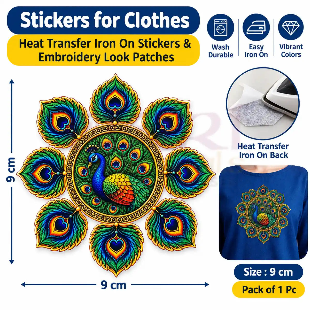 Peacock Stickers for Clothes Mode 21029 | Heat Transfer Iron On Stickers