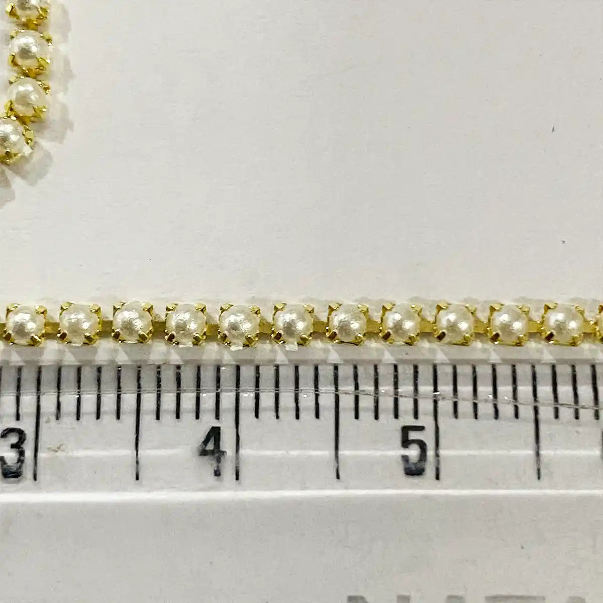Pearl Chain White Color Gold Base Size No.14PP (1Meter)