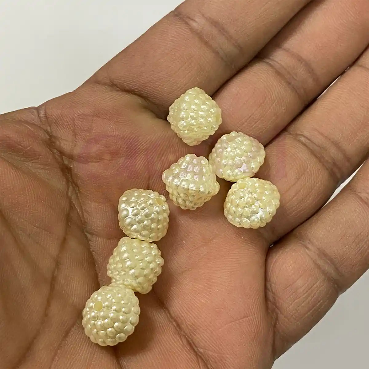 Pearl Beads for Crafts Jewellery Making Off White - 15MM - Pack of 10grams