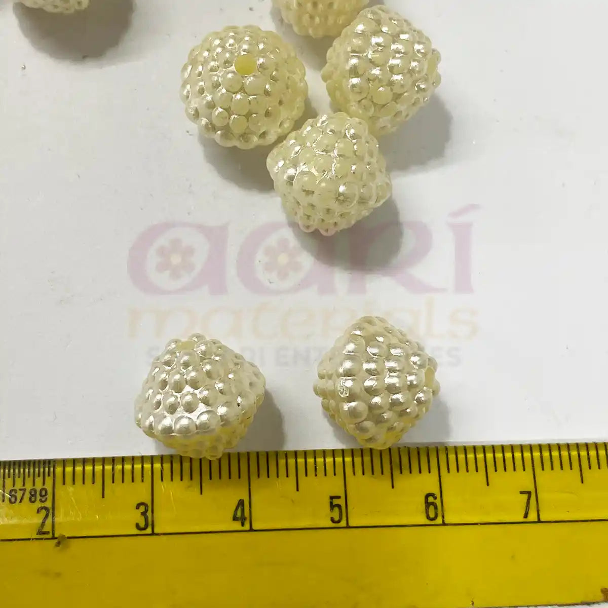 Pearl Beads for Crafts Jewellery Making Off White - 15MM - Pack of 10grams