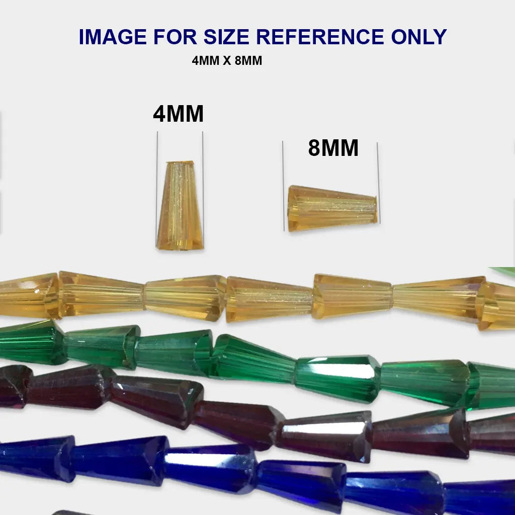 Pencil Shaped Crystal Beads 4MM x 8mm 1 string