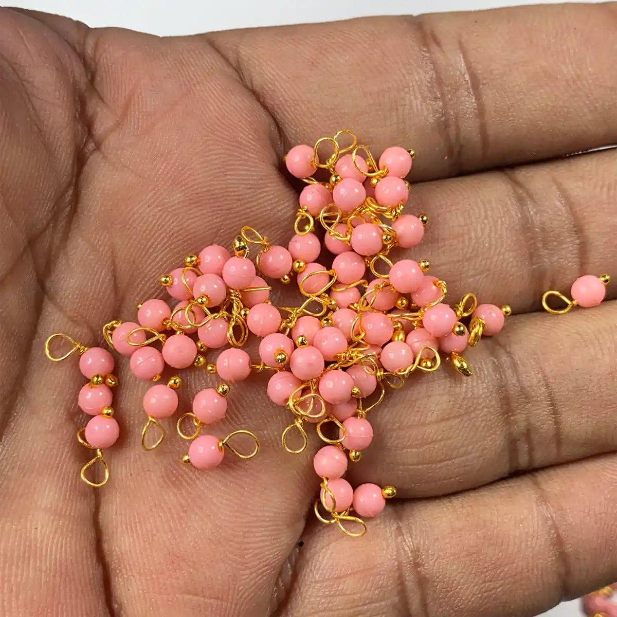 Pink Color Pearl Loreal Beads 4mm (10grams)