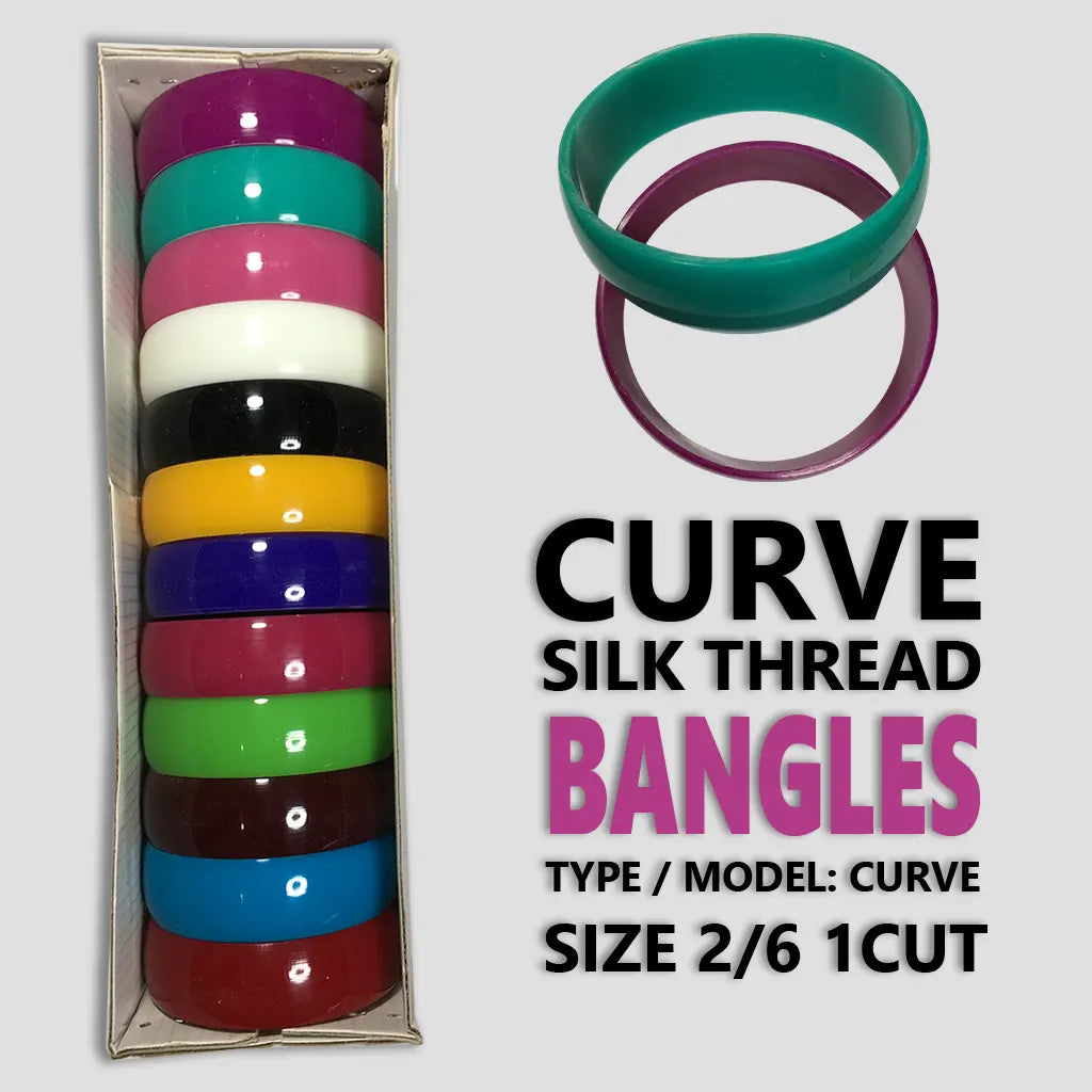 Plastic Bangles Curve Type 2-6 1cut 1Box