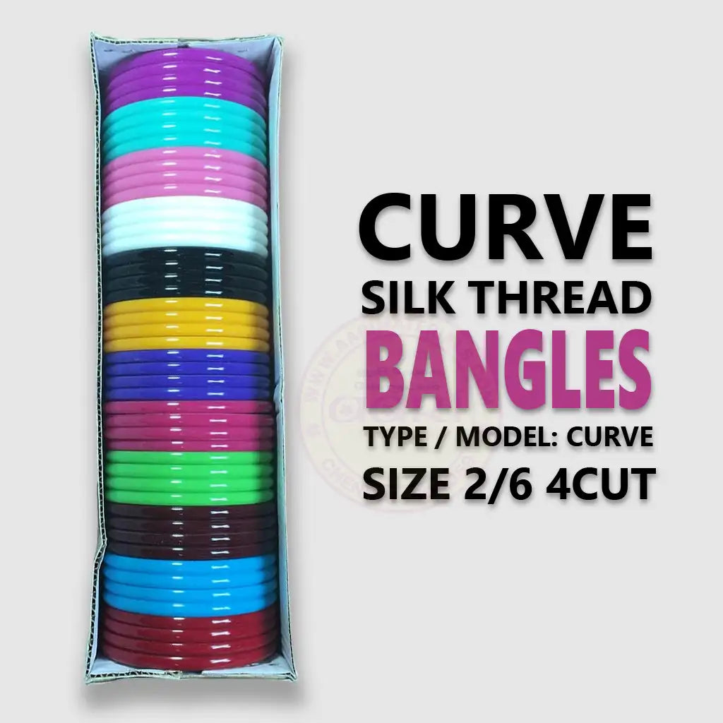 Plastic Bangles Curve Type 2-6 4cut 1Box