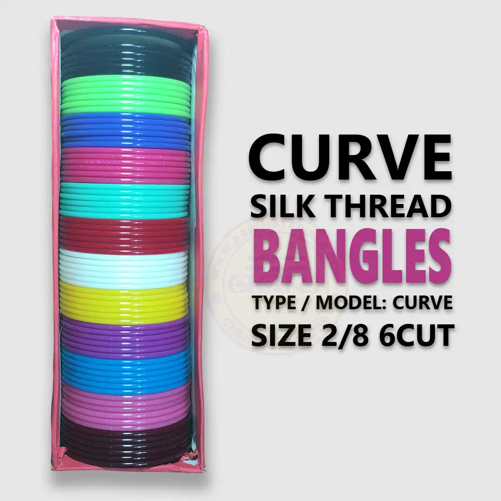 Plastic Bangles Curve Type 2-8 6cut 1Box