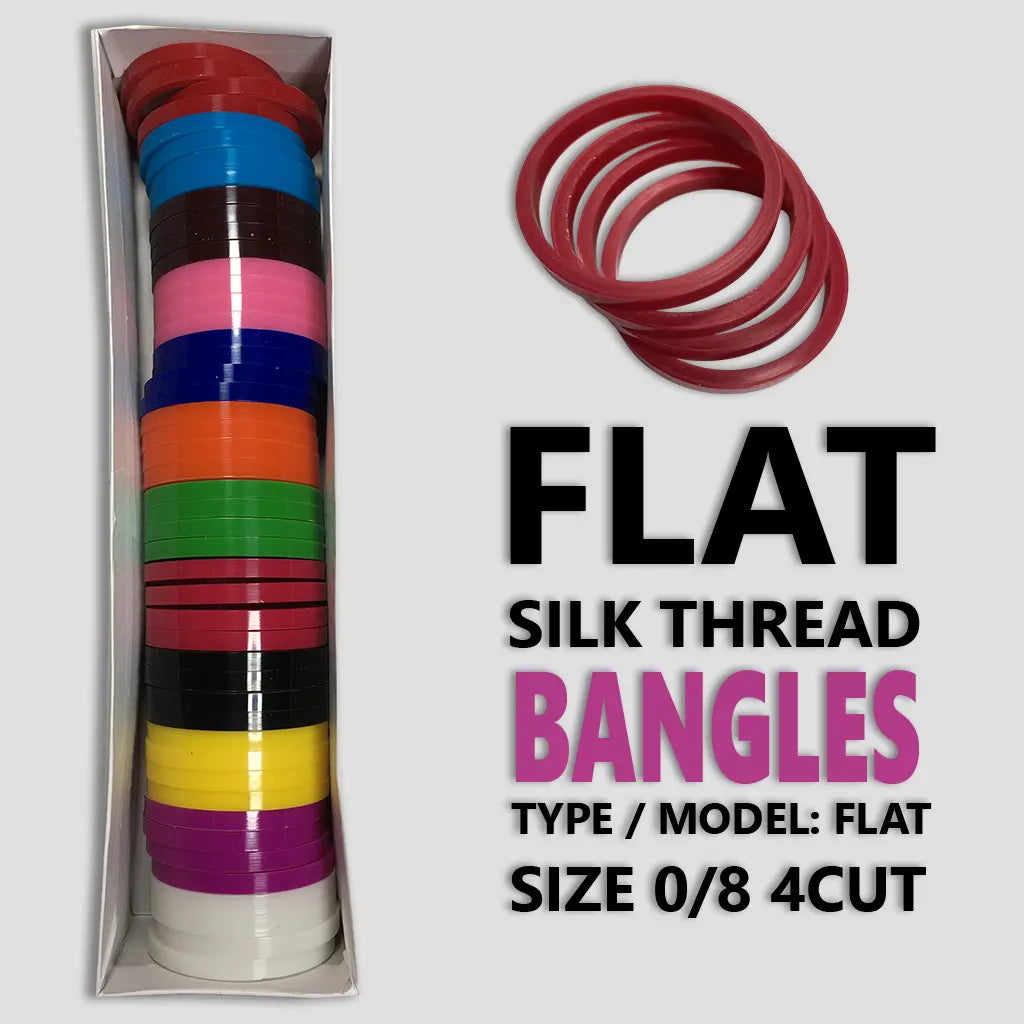 Plastic Bangles Flat Type 0-8 4cut 1Box