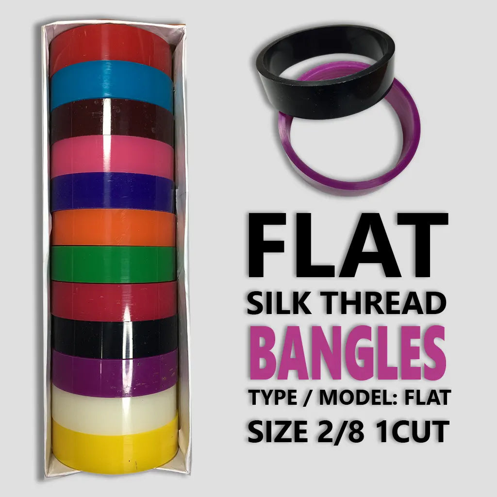 Plastic Bangles Flat Type 2-8 1cut 1Box