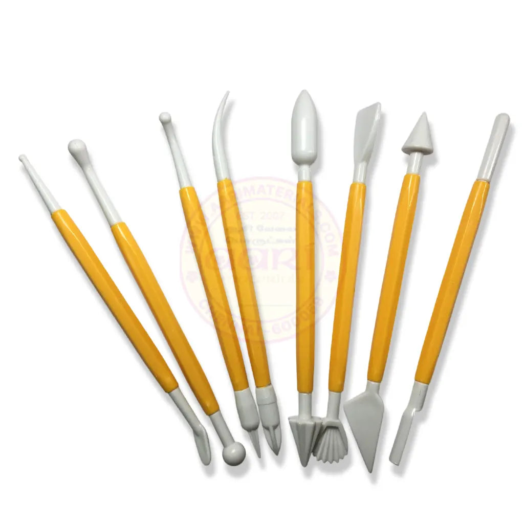 Plastic Clay or Pottery Tool Kit for Shaping and Sculpting (Set of 8 Pieces)