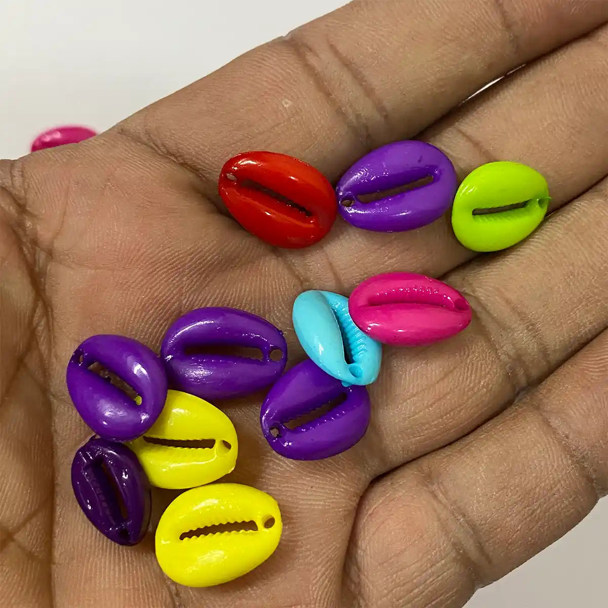 Plastic Cowrie or Koudi Shells for Craft and Art Work - Pack of 10grams (Mixedcolors)
