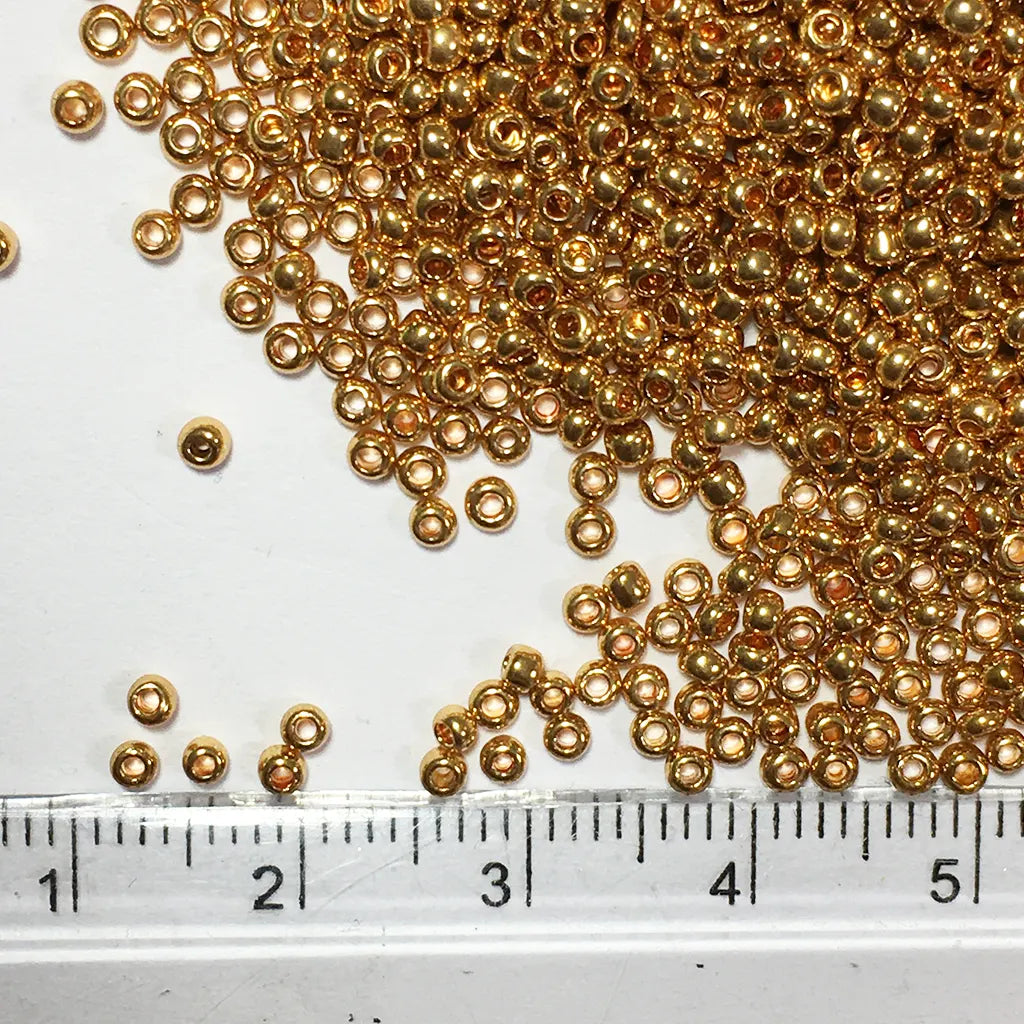 (Priso Brand) Seed or Sugar Beads 12-0 Gold Color 450Grams Full Pack