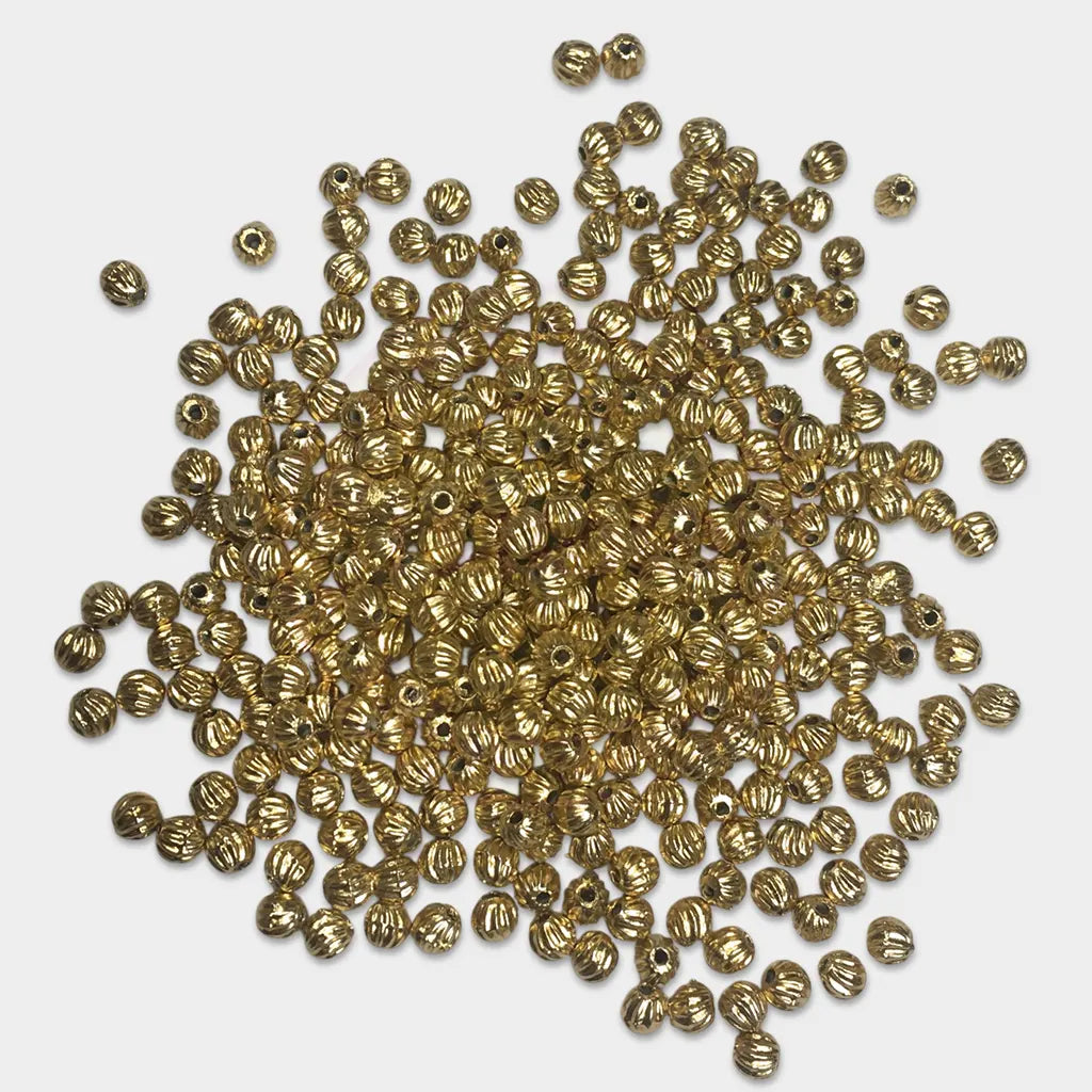 Pumpkin Beads Gold Color 5mm (15grams) For Aari Work