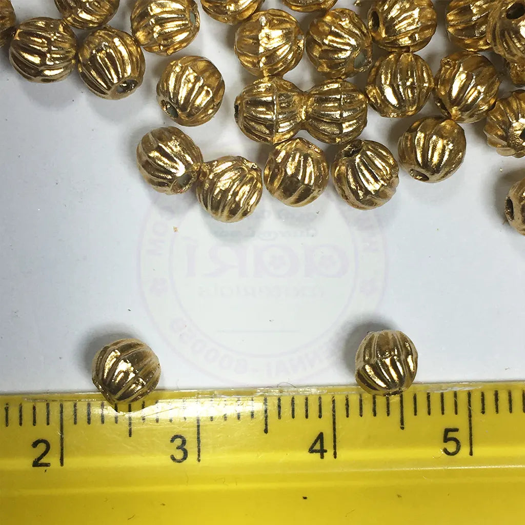 Pumpkin Beads Gold Color 5mm (15grams) For Aari Work