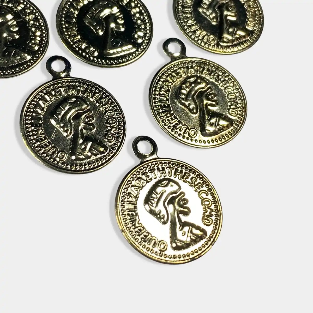 Queen Elizabeth Coin for Jewelry Making - 12MM (Medium Size) Gold -10grams