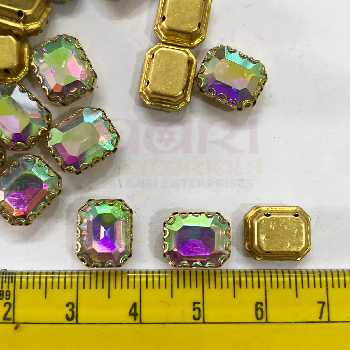 Kundan Clip Stone 10MMx8MM Rectangle Shape (1Piece)