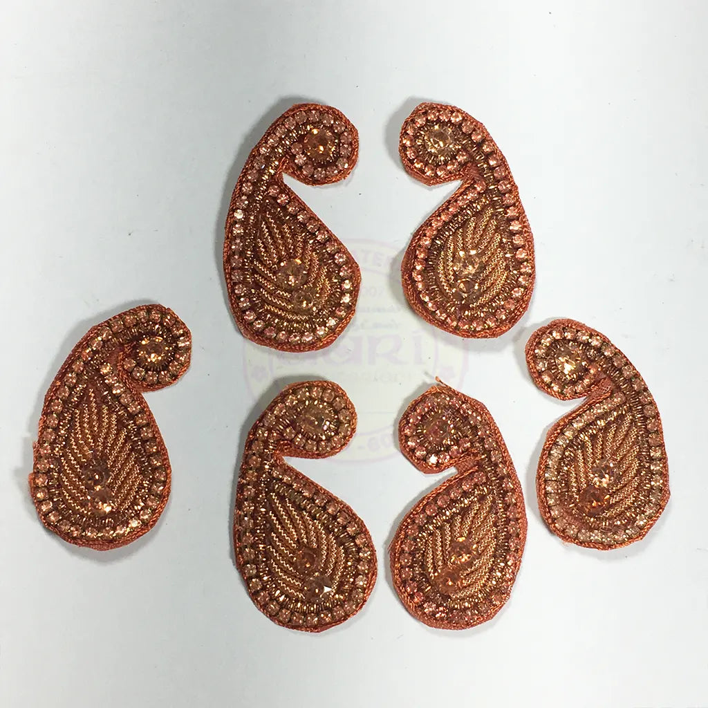 Ready made Patch Copper Color Mango Shape 2pcs No.997