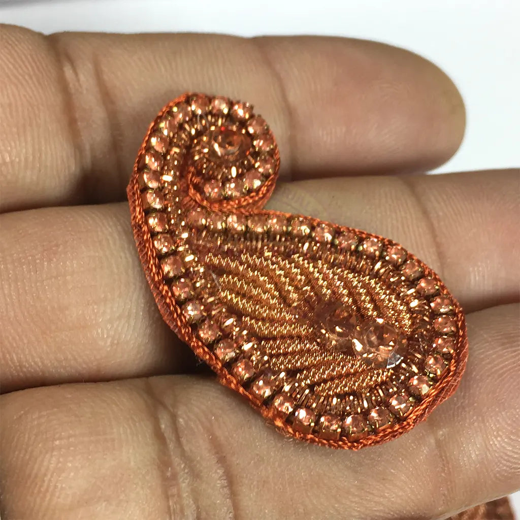Ready made Patch Copper Color Mango Shape 2pcs No.997