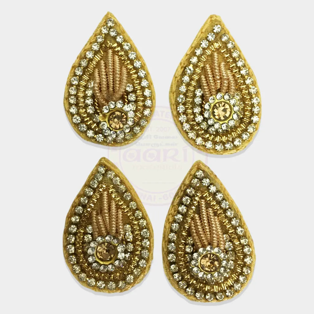 Ready made Patch Gold Color Drop Shape 1pc No.998