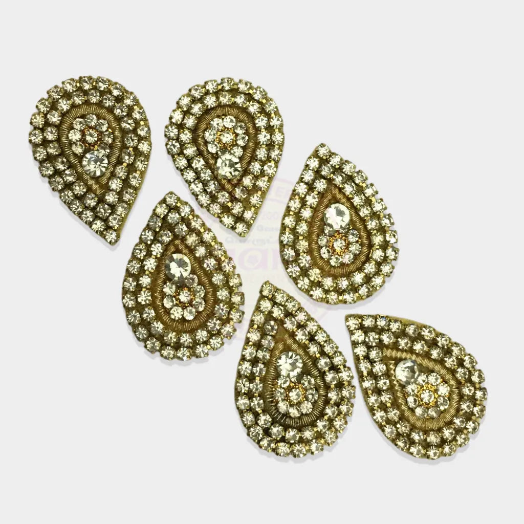Ready made Patch Gold Color Drop Shape 1pcs No.999