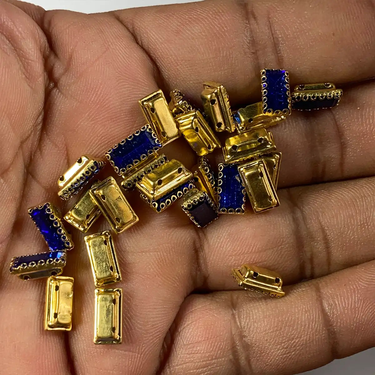 Rectangle Clip Kundan Stone Stitchable (Size: 10mm x 5mm) - Pack of 1pc